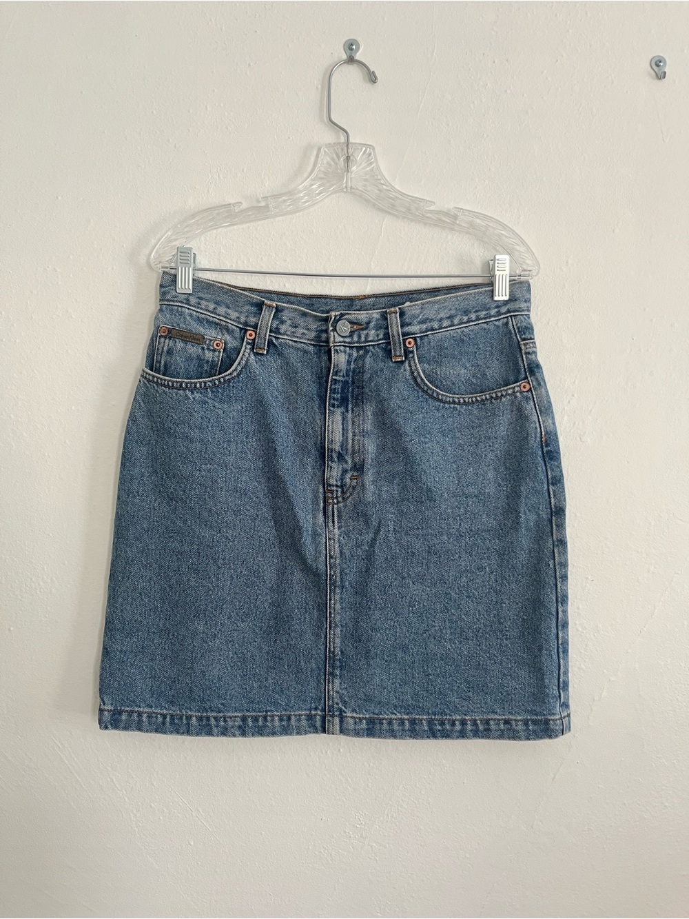 Vintage Calvin Klein Jeans Mini Skirt Double Stone Wash 100% Cotton Size L